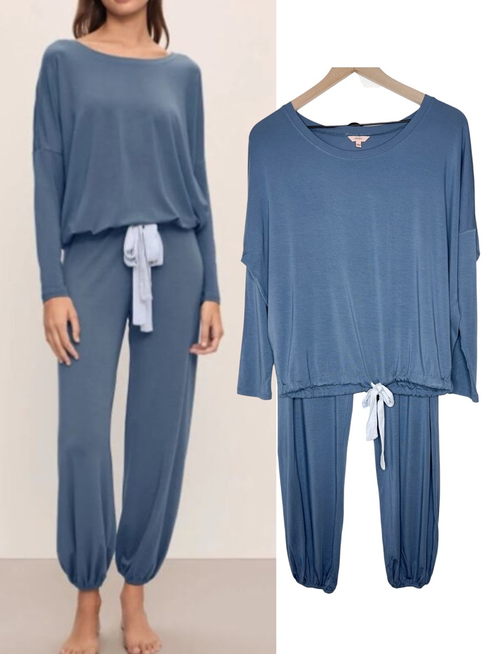 EBERJEY Gisele TENCEL™ Modal Slouchy PJ Set Coastal Blue Pajamas size XS
